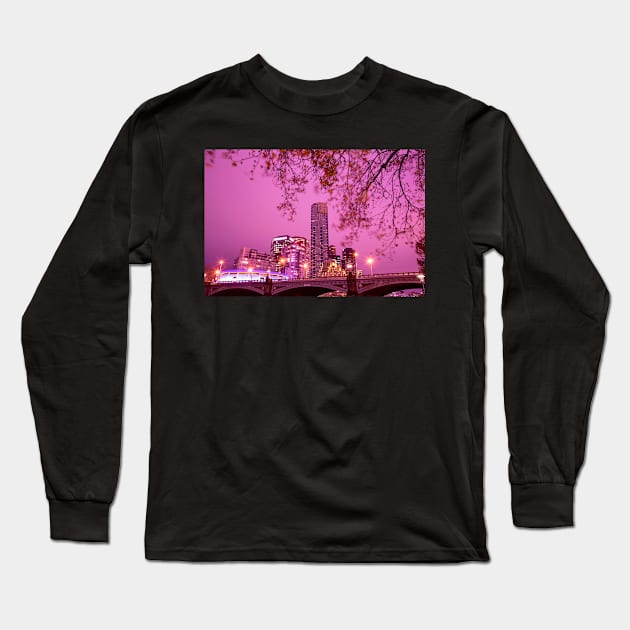 Melbourne City Pretty in Pink II Long Sleeve T-Shirt by Design A Studios